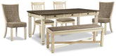 Hoover Furniture Outlet - Ashley Furniture - Bolanburg Dining Table, 4 Chairs and Bench - Dining Table, 4 Chairs and Bench - D647D34