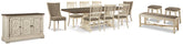 Hoover Furniture Outlet - Ashley Furniture - Bolanburg Dining Table with 8 Chairs and Bench with Server and 2 Stools - Dining Table with 8 Chairs and Bench with Server and 2 Stools - D647D28