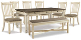Hoover Furniture Outlet - Ashley Furniture - Bolanburg Dining Table, 6 Chairs, and Bench - Dining Table, 6 Chairs, and Bench - D647D26