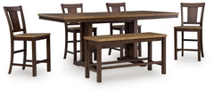 Rylandeen Counter Height Extension Dining Table 4 Barstools and Bench