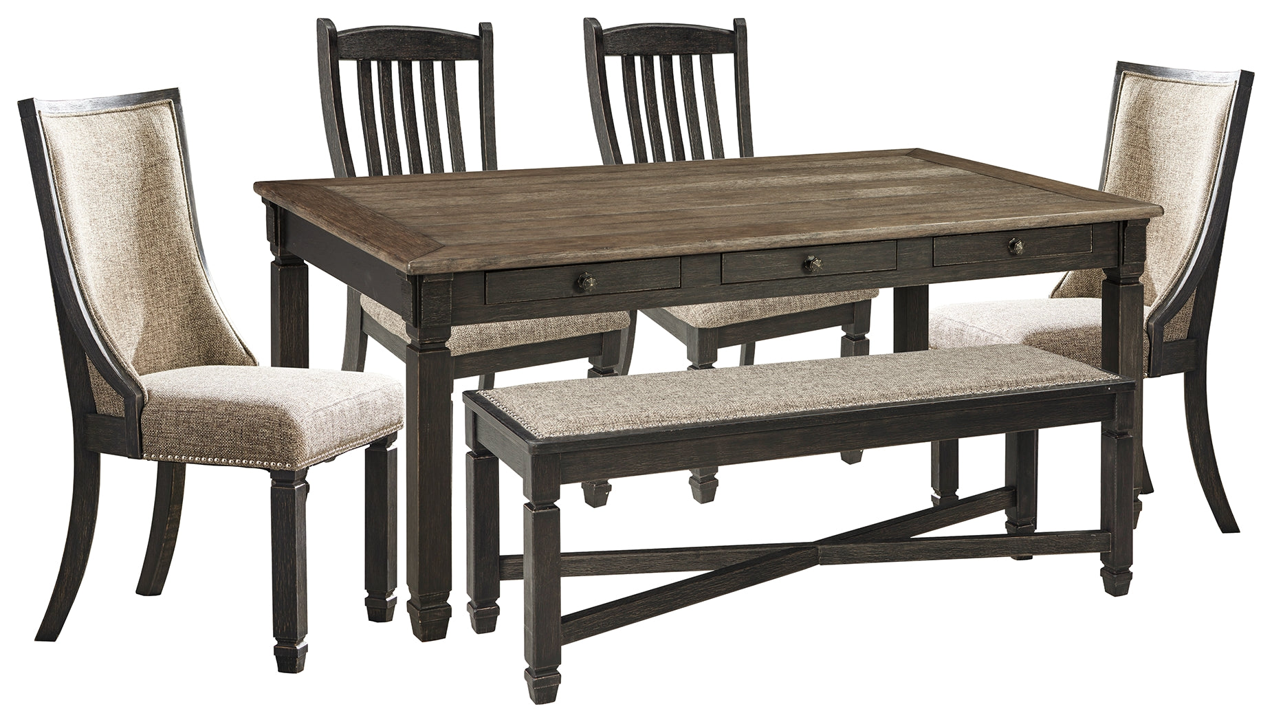 Hoover Furniture Outlet - Ashley Furniture - Tyler Creek Dining Table with 4 Chairs and Bench - Dining Table with 4 Chairs and Bench - D736D6