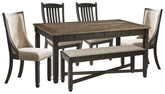 Hoover Furniture Outlet - Ashley Furniture - Tyler Creek Dining Table with 4 Chairs and Bench - Dining Table with 4 Chairs and Bench - D736D6