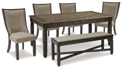 Hoover Furniture Outlet - Ashley Furniture - Tyler Creek Dining Table and 4 Chairs with Bench - Dining Table and 4 Chairs with Bench - D736D11