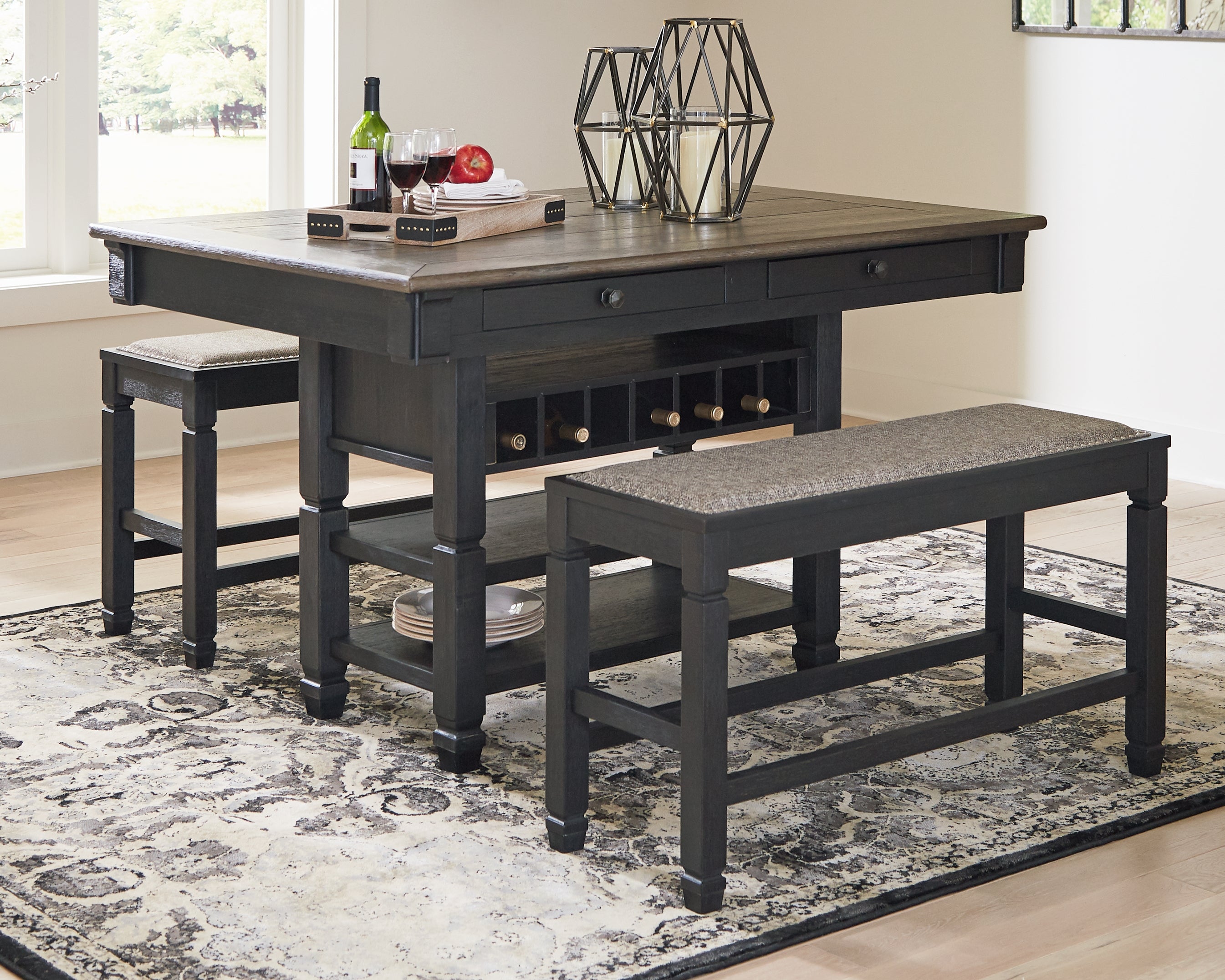 Hoover Furniture Outlet - Ashley Furniture - Tyler Creek Counter Height Dining Table - RECT Dining Room Counter Table - D736-32