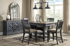 Hoover Furniture Outlet - Ashley Furniture - Tyler Creek Counter Height Dining Table and 4 Barstools with Server - Counter Height Dining Table and 4 Barstools with Server - D736D10