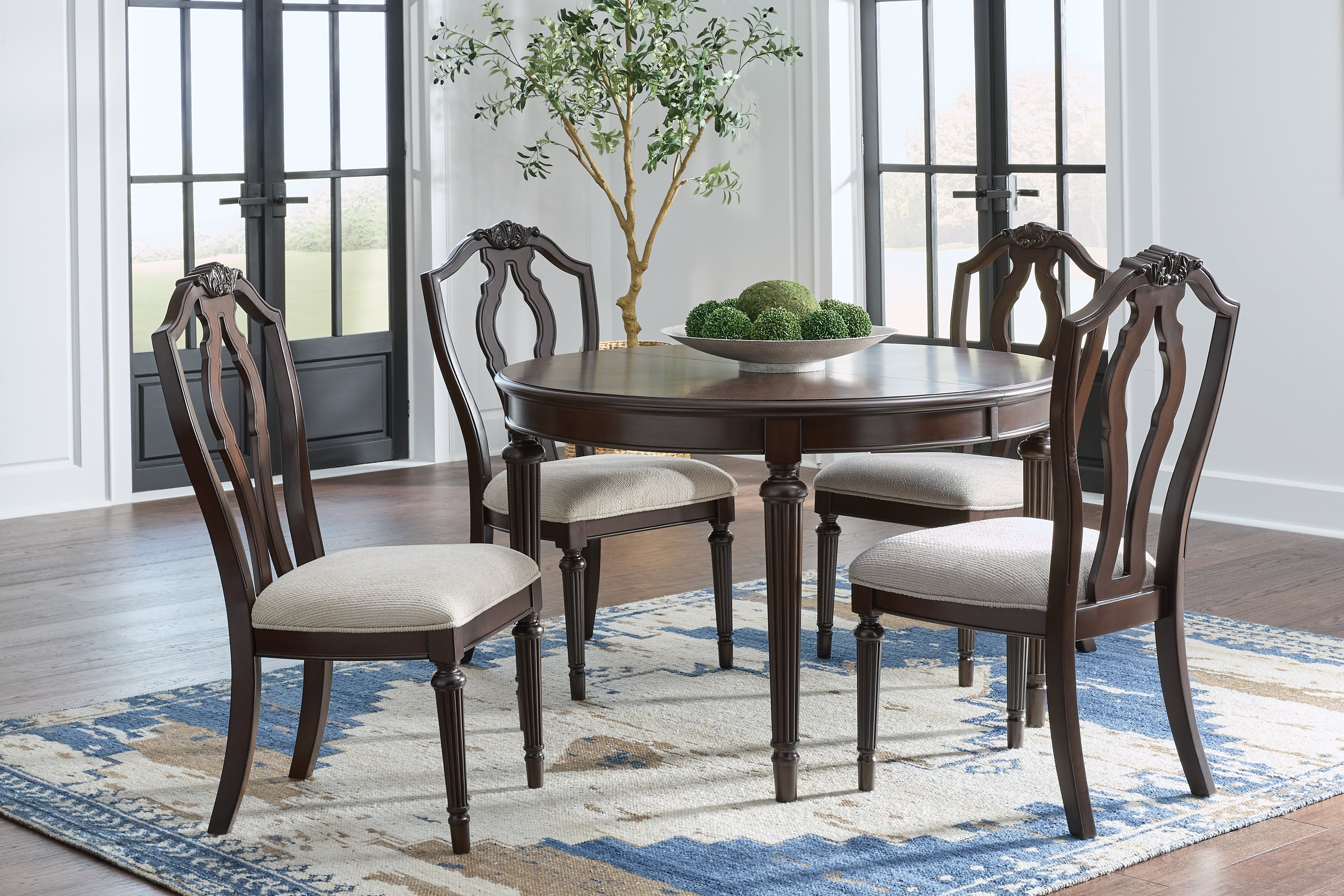 Hoover Furniture Outlet - Ashley Furniture - Lavinton Extension Dining Table and 4 Chairs - Extension Dining Table and 4 Chairs - D764D1