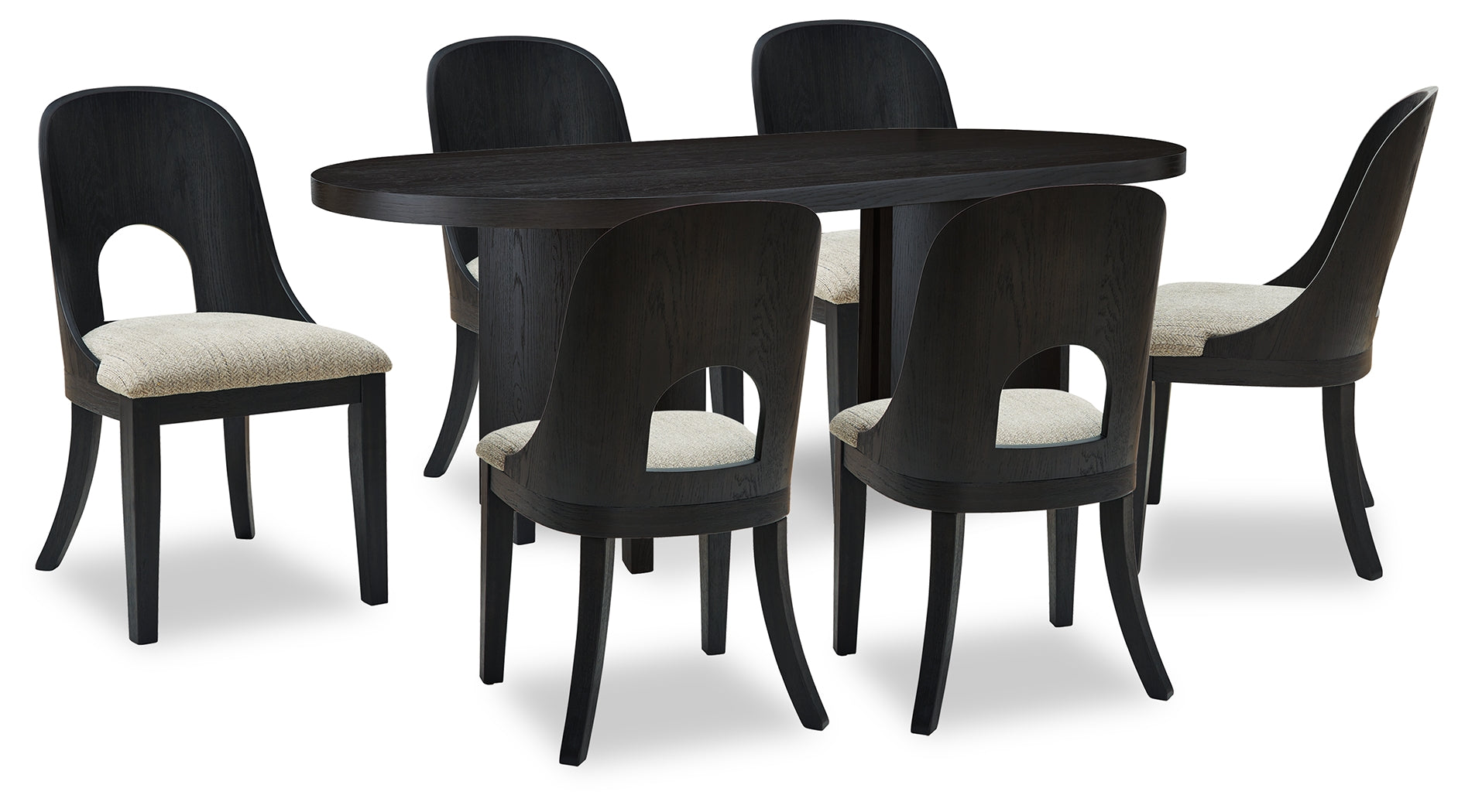 Hoover Furniture Outlet - Ashley Furniture - Rowanbeck Dining Table and 6 Chairs - Dining Table and 6 Chairs - D821D4