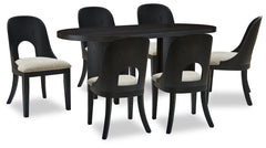 Hoover Furniture Outlet - Ashley Furniture - Rowanbeck Dining Table and 6 Chairs - Dining Table and 6 Chairs - D821D4