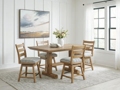 Hoover Furniture Outlet - Ashley Furniture - Ridgester Counter Height Dining Table and 4 Barstools - Counter Height Dining Table and 4 Barstools - D858D7