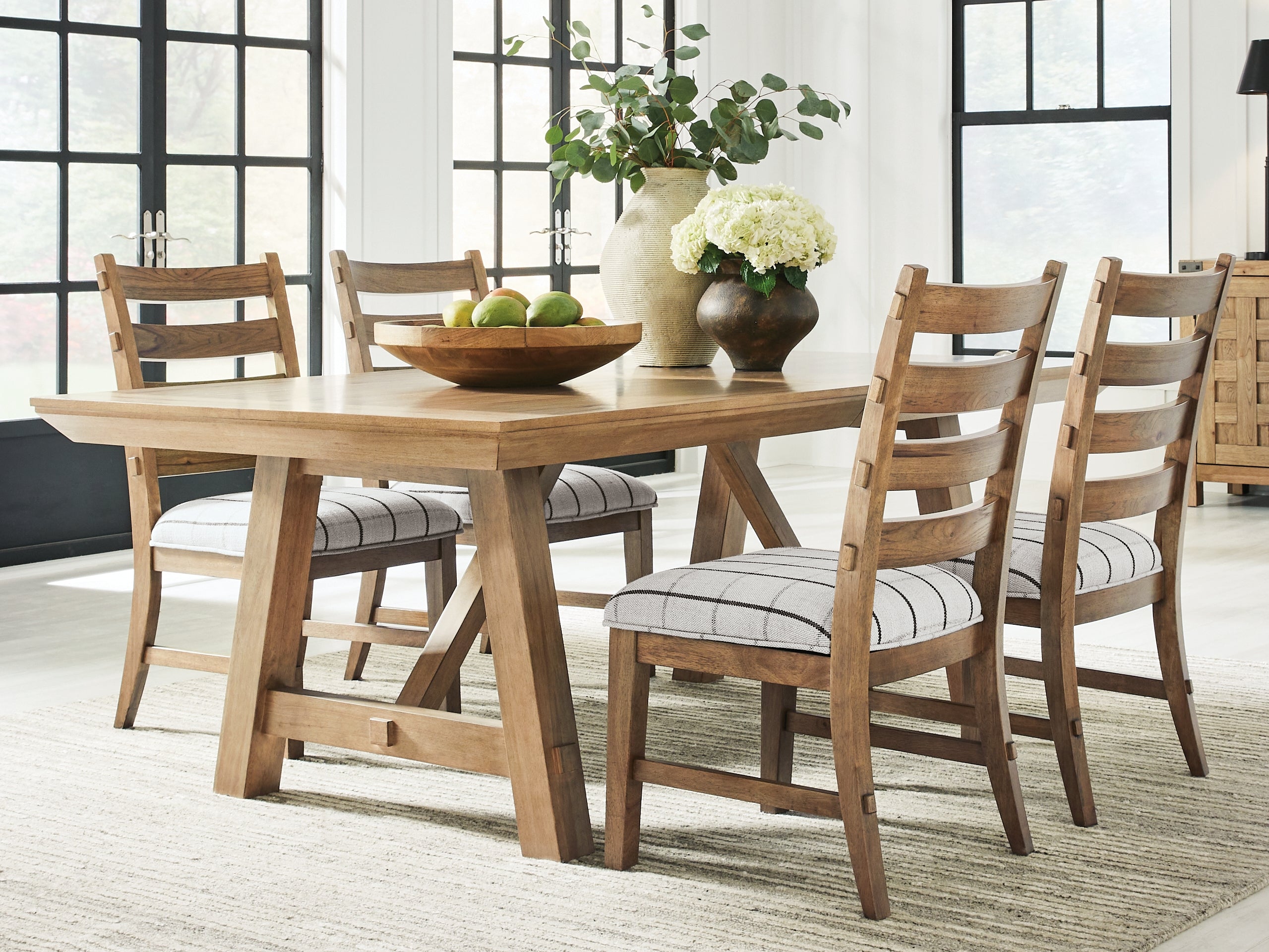 Hoover Furniture Outlet - Ashley Furniture - Ridgester Extension Dining Table and 4 Chairs - Extension Dining Table and 4 Chairs - D858D1