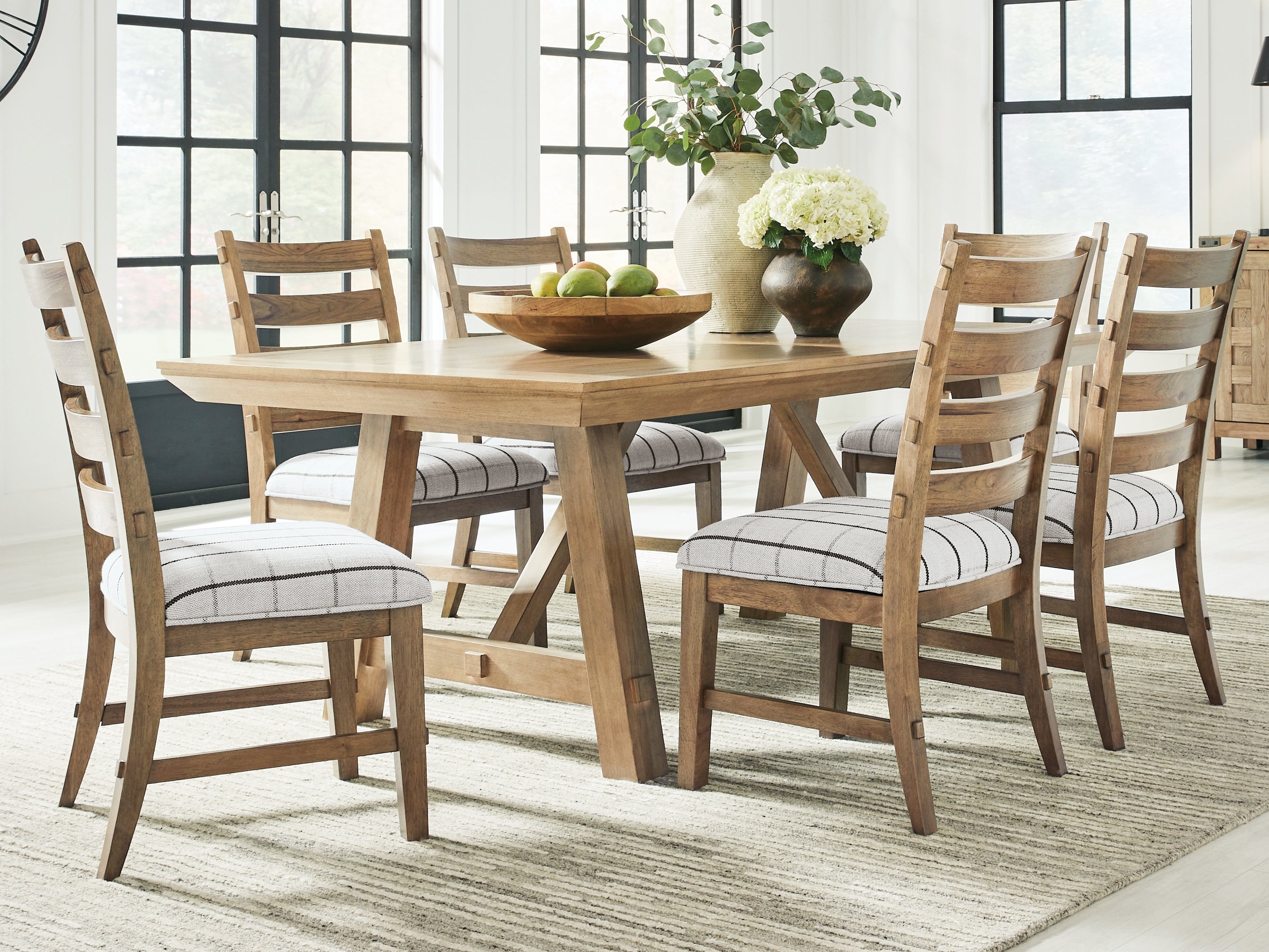 Hoover Furniture Outlet - Ashley Furniture - Ridgester Extension Dining Table and 6 Chairs - Extension Dining Table and 6 Chairs - D858D5