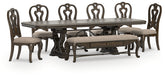 Hoover Furniture Outlet - Ashley Furniture - Maylee Dining Table, 6 Chairs and Bench - Dining Table, 6 Chairs and Bench - D947D15