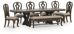 Hoover Furniture Outlet - Ashley Furniture - Maylee Dining Table, 6 Chairs and Bench - Dining Table, 6 Chairs and Bench - D947D15