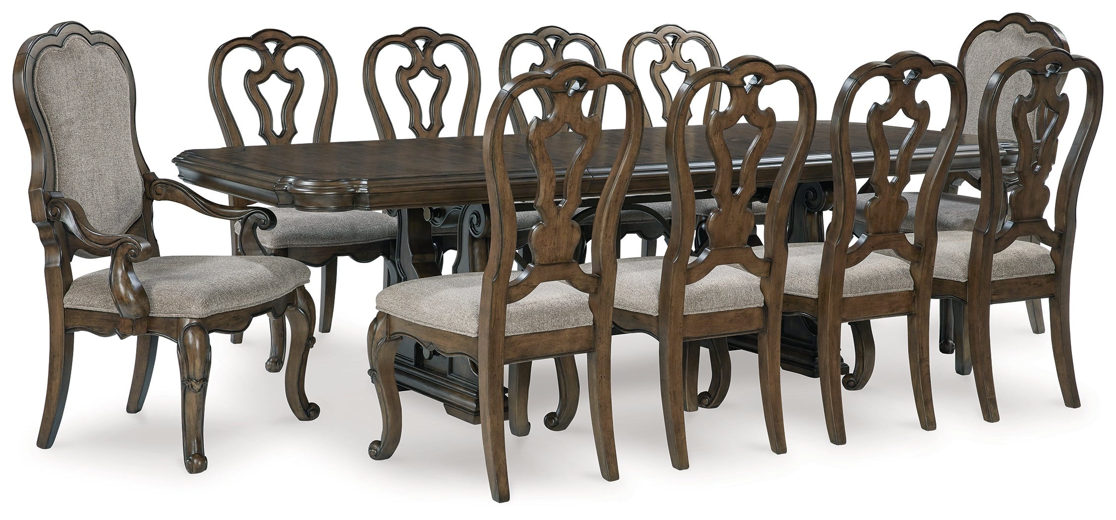 Hoover Furniture Outlet - Ashley Furniture - Maylee Dining Table and 10 Chairs - Dining Table and 10 Chairs - D947D14