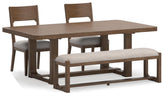 Hoover Furniture Outlet - Ashley Furniture - Cabalynn Dining Table, 2 Chairs and Bench - Dining Table, 2 Chairs and Bench - D974D7