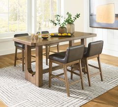 Hoover Furniture Outlet - Ashley Furniture - Cabalynn Counter Height Dining Table and 4 Barstools - Counter Height Dining Table and 4 Barstools - D974D3