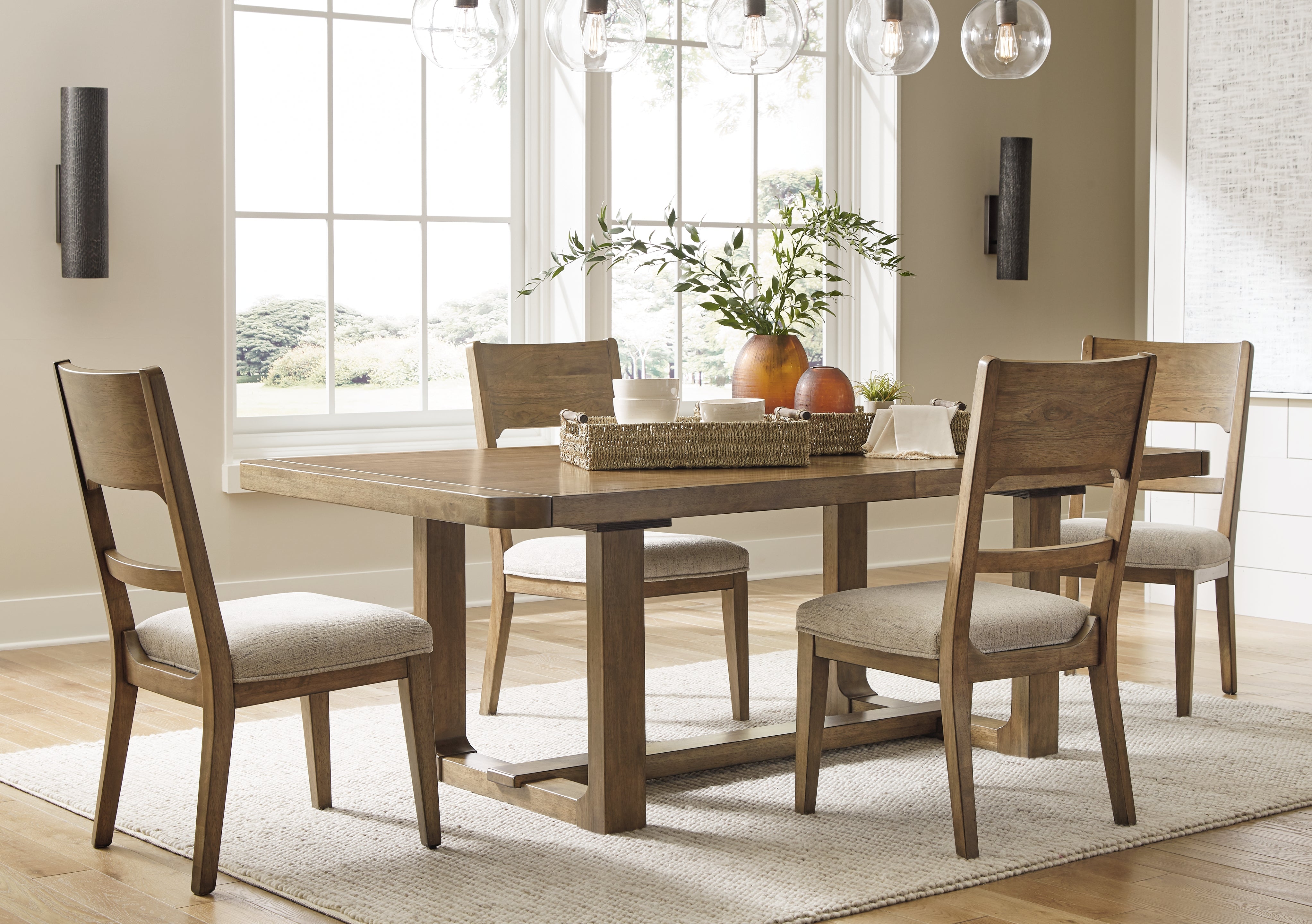 Hoover Furniture Outlet - Ashley Furniture - Cabalynn Extension Dining Table and 4 Chairs - Extension Dining Table and 4 Chairs - D974D1