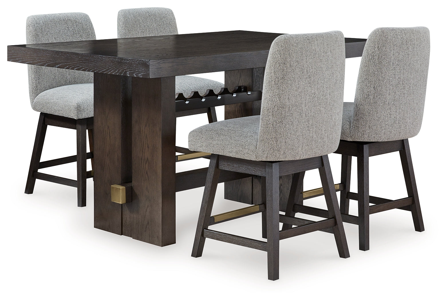Hoover Furniture Outlet - Ashley Furniture - Burkhaus Counter Height Dining Table and 4 Barstools - Counter Height Dining Table and 4 Barstools - D984D5