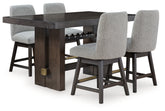 Hoover Furniture Outlet - Ashley Furniture - Burkhaus Counter Height Dining Table and 4 Barstools - Counter Height Dining Table and 4 Barstools - D984D5