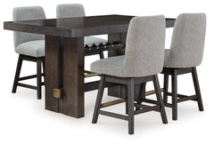 Hoover Furniture Outlet - Ashley Furniture - Burkhaus Counter Height Dining Table and 4 Barstools - Counter Height Dining Table and 4 Barstools - D984D5