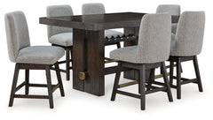 Hoover Furniture Outlet - Ashley Furniture - Burkhaus Counter Height Dining Table and 6 Barstools - Counter Height Dining Table and 6 Barstools - D984D6