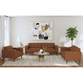 Destiny Sofa with Wood Front in Pebble Tan – SKU U-15000-8210-300 | Elements