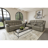 Engage Motion Sofa with DDT, Drawer and PWS in Corral Grey – SKU U-8490-9760-308D | Elements