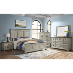 Farmington 9-Drawer Dresser in Medium Brown and Washed Stone – SKU B-9890-7-DR | Elements