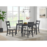 Garcia 5PC Dining Set with Table and 4 Chairs in Black – SKU D-12990-8-5DS | Elements