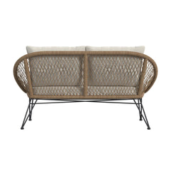 Grace Outdoor Seating 4PC Set - Black, Natural and Olefin Beige