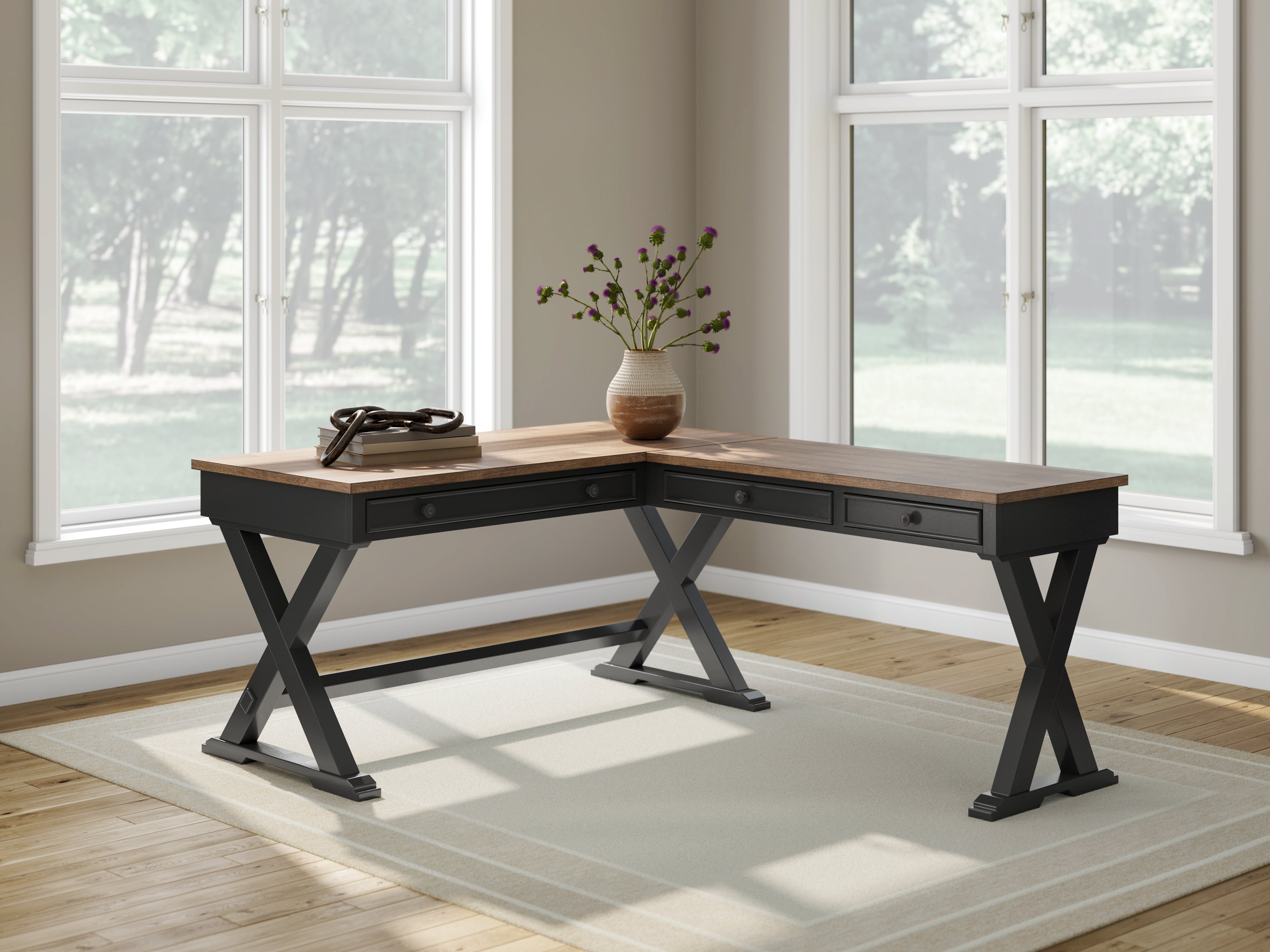 Hoover Furniture Outlet - Ashley Furniture - Wildenauer Home Office Desk - Home Office Desk - H664H2