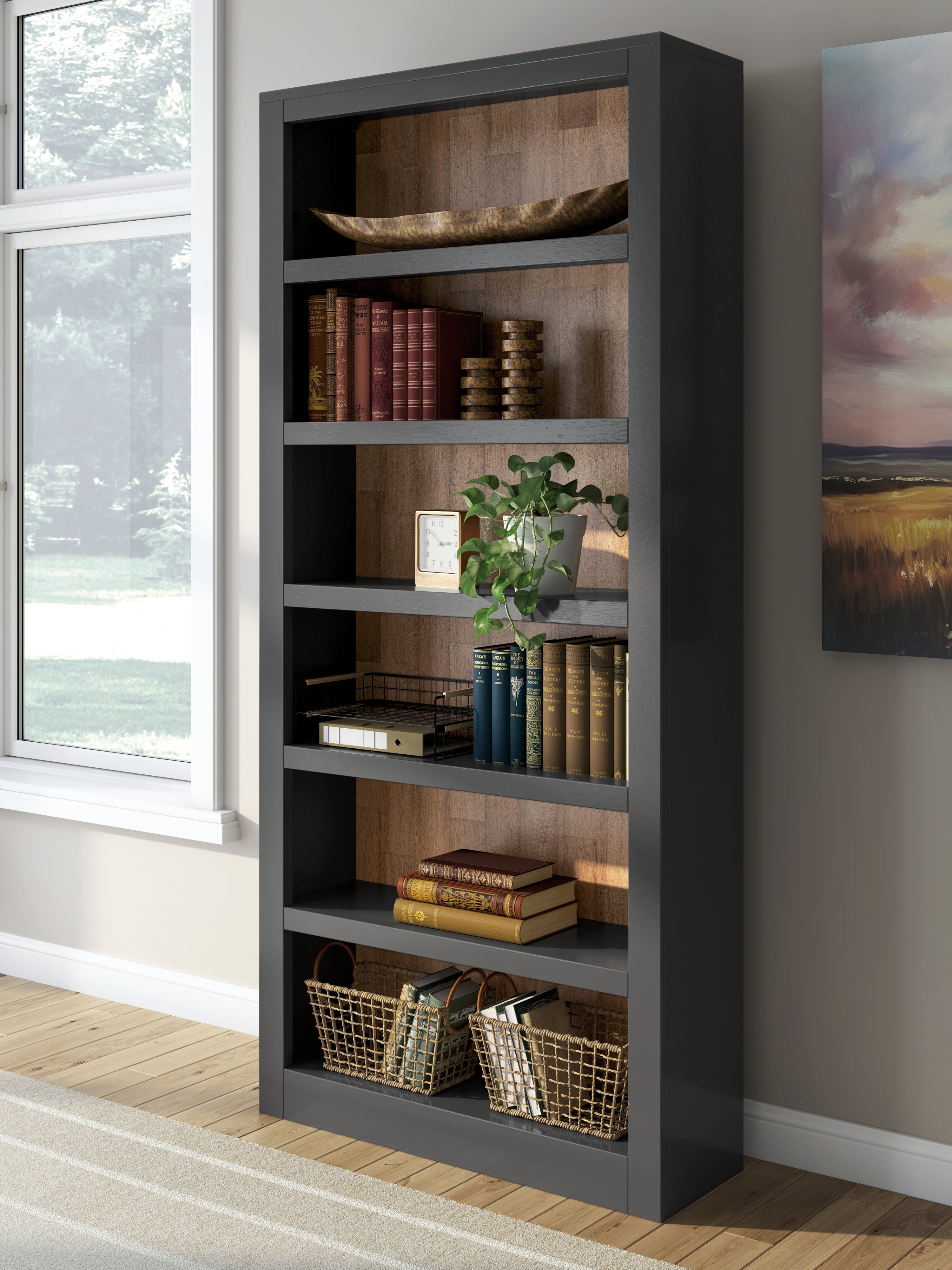 Hoover Furniture Outlet - Ashley Furniture - Wildenauer 75" Bookcase - Bookcase - H664-70