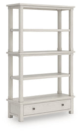 Hoover Furniture Outlet - Ashley Furniture - Robbinsdale 75" Bookcase - Bookcase / Antique White - H742-70