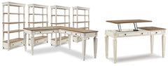 Hoover Furniture Outlet - Ashley Furniture - Realyn Lift-top Desk, L-shaped Desk and 4 Bookcases - Lift-top Desk, L-shaped Desk and 4 Bookcases - H743H4