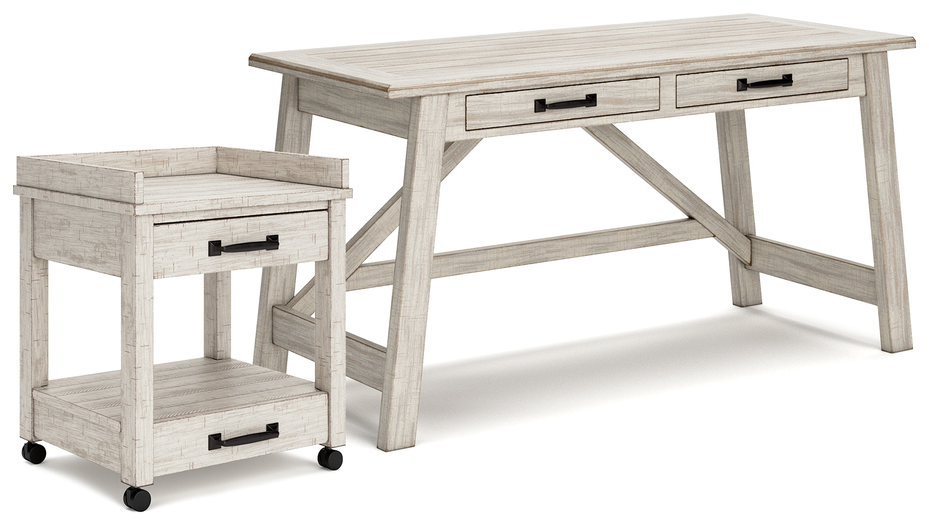 Hoover Furniture Outlet - Ashley Furniture - Carynhurst Home Office Desk and Printer Stand - Home Office Desk and Printer Stand - H755H1