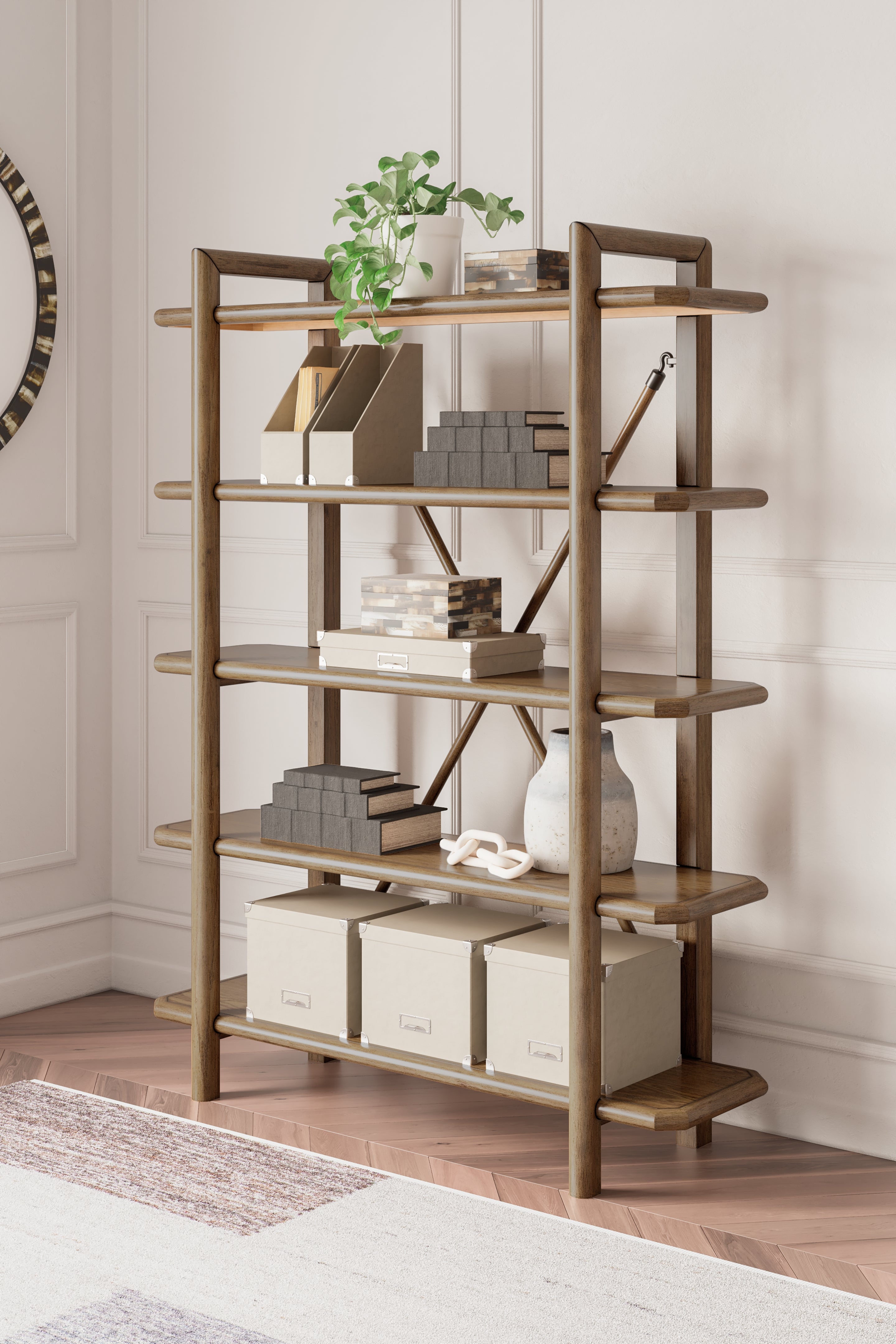 Hoover Furniture Outlet - Ashley Furniture - Roanhowe 71" Bookcase - Bookcase - H769-70