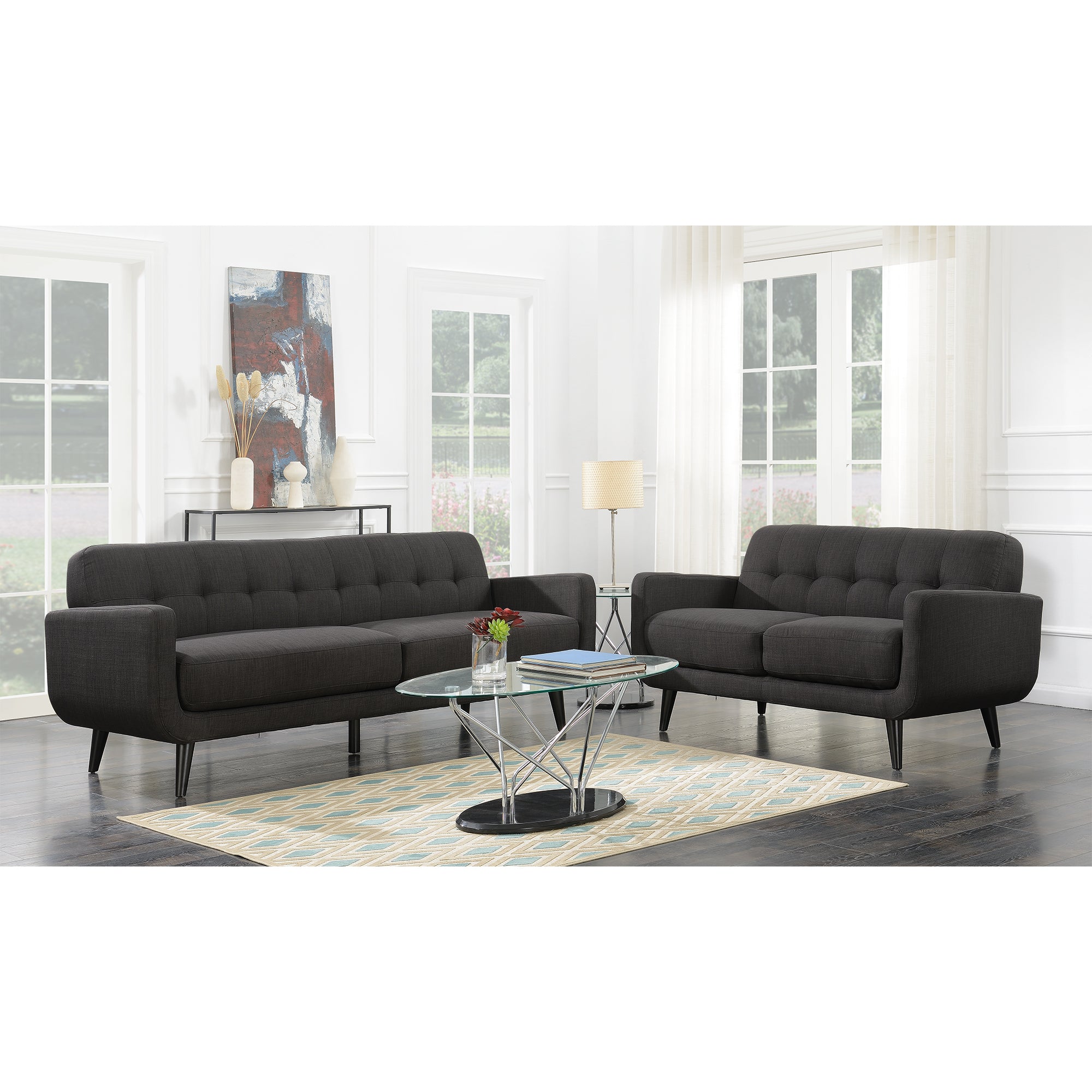 Hadley 4480 KD Love Seat Heirloom Charcoal w/No Pillows – SKU UHD090200NP | Elements