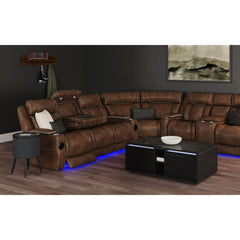 Halo Round Smart End Table in Black