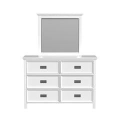 Hampton Kids Dresser and Mirror Set in White
