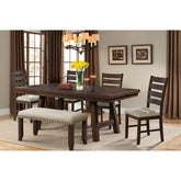 Jax 7PC Dining Set - Table, 4 Ladder Side Chairs & Bench – SKU DJX150B6PC | Elements