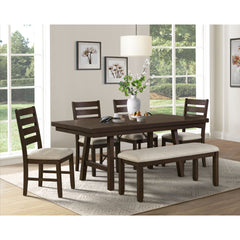 Jax 6PC Dining Set (72" Table + 4 Chairs + Bench) in Cherry – SKU DJX1006DS2 | Elements