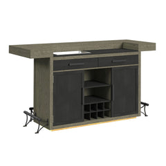 Jemma Bar Table with Light in Grey and Dark Espresso