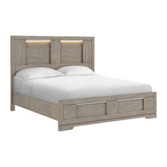 Kelis King Panel Bed with LED in Grey