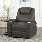Kenmore P1 Lift Chair with Heat Massage in Simba DK Grey – SKU U-19340-11106-108P | Elements