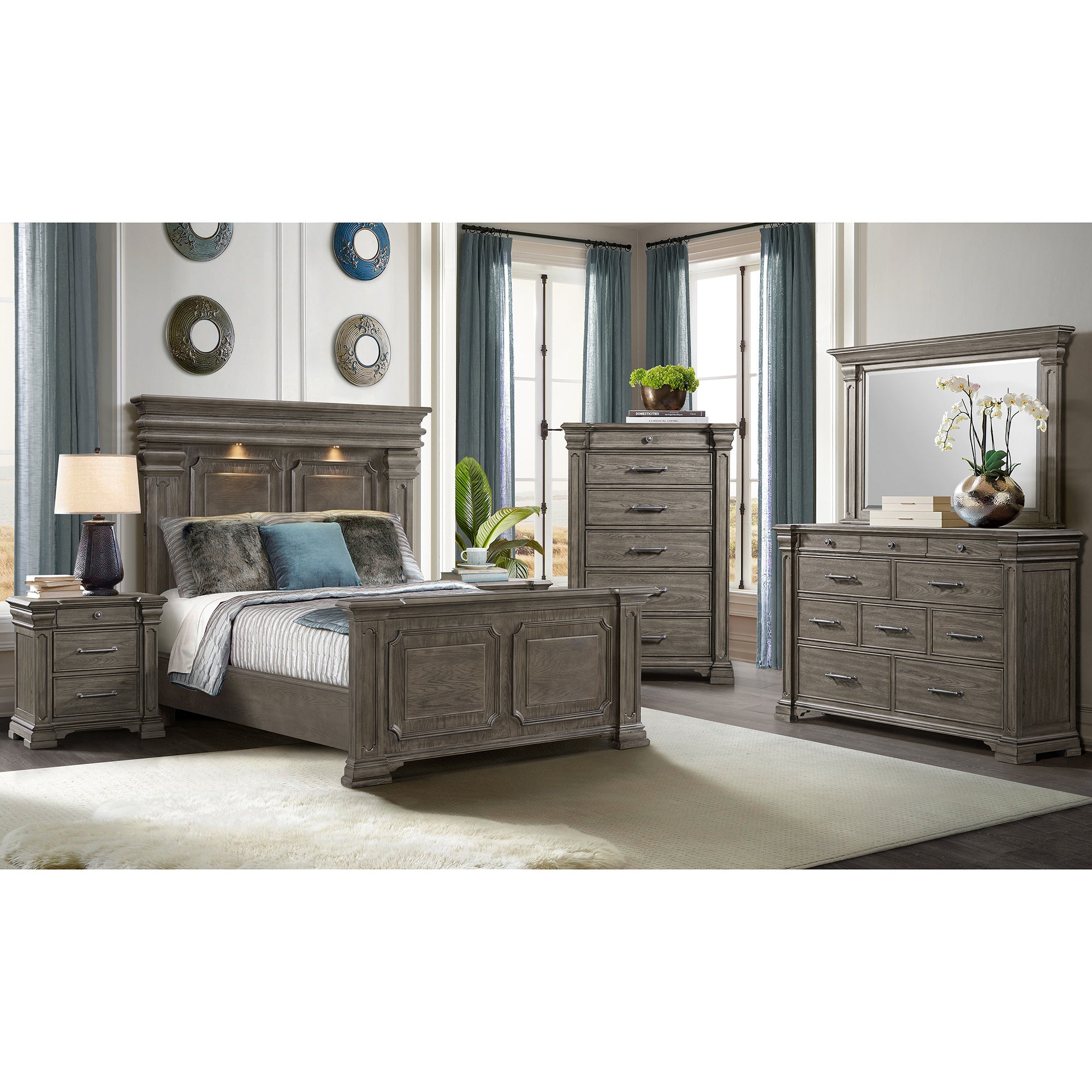 Kings Court Queen Bed in Grey – SKU B.10315.QB | Elements