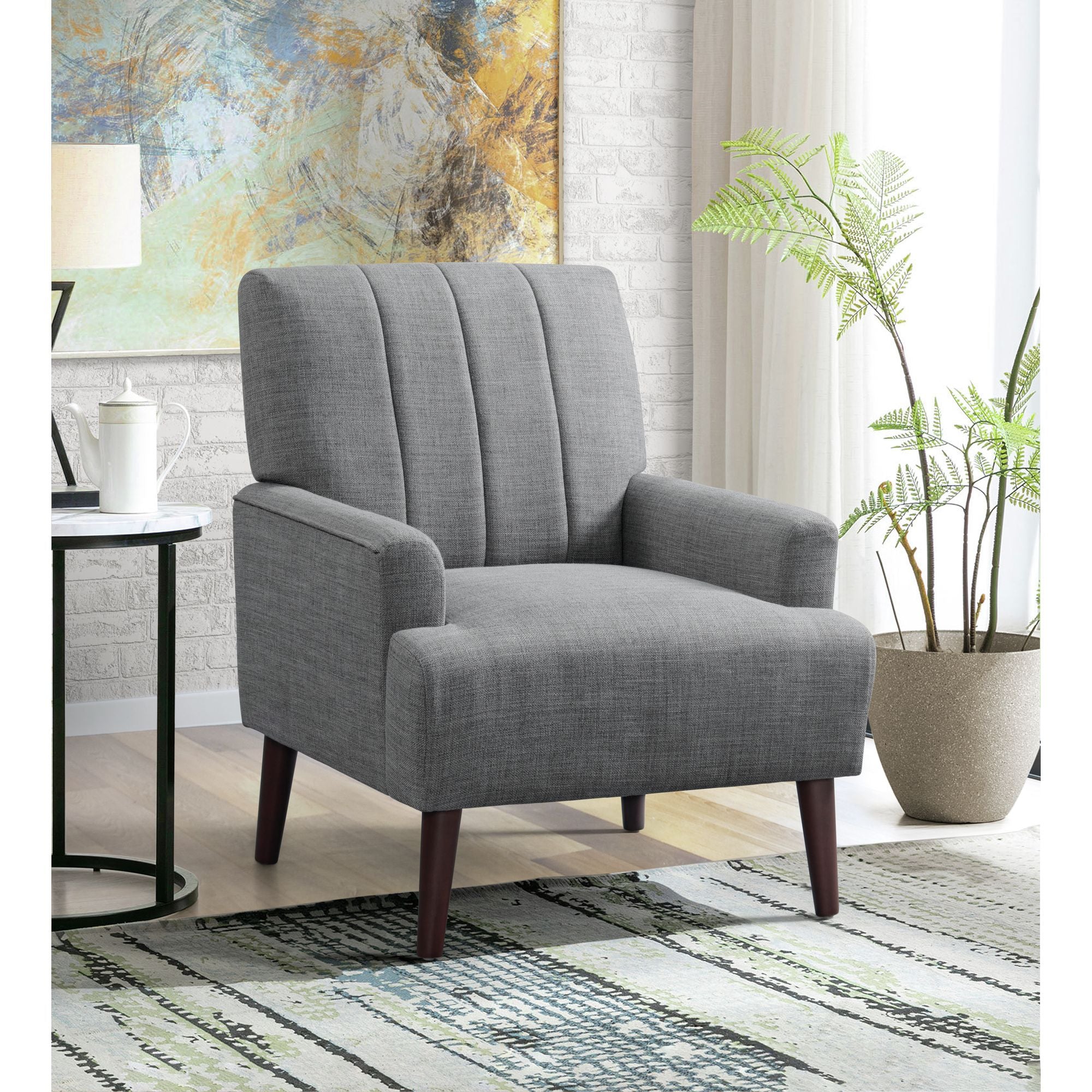 Kiwi Chair with Channel Back in Palmer Grey – SKU U-4410-4551-100C | Elements