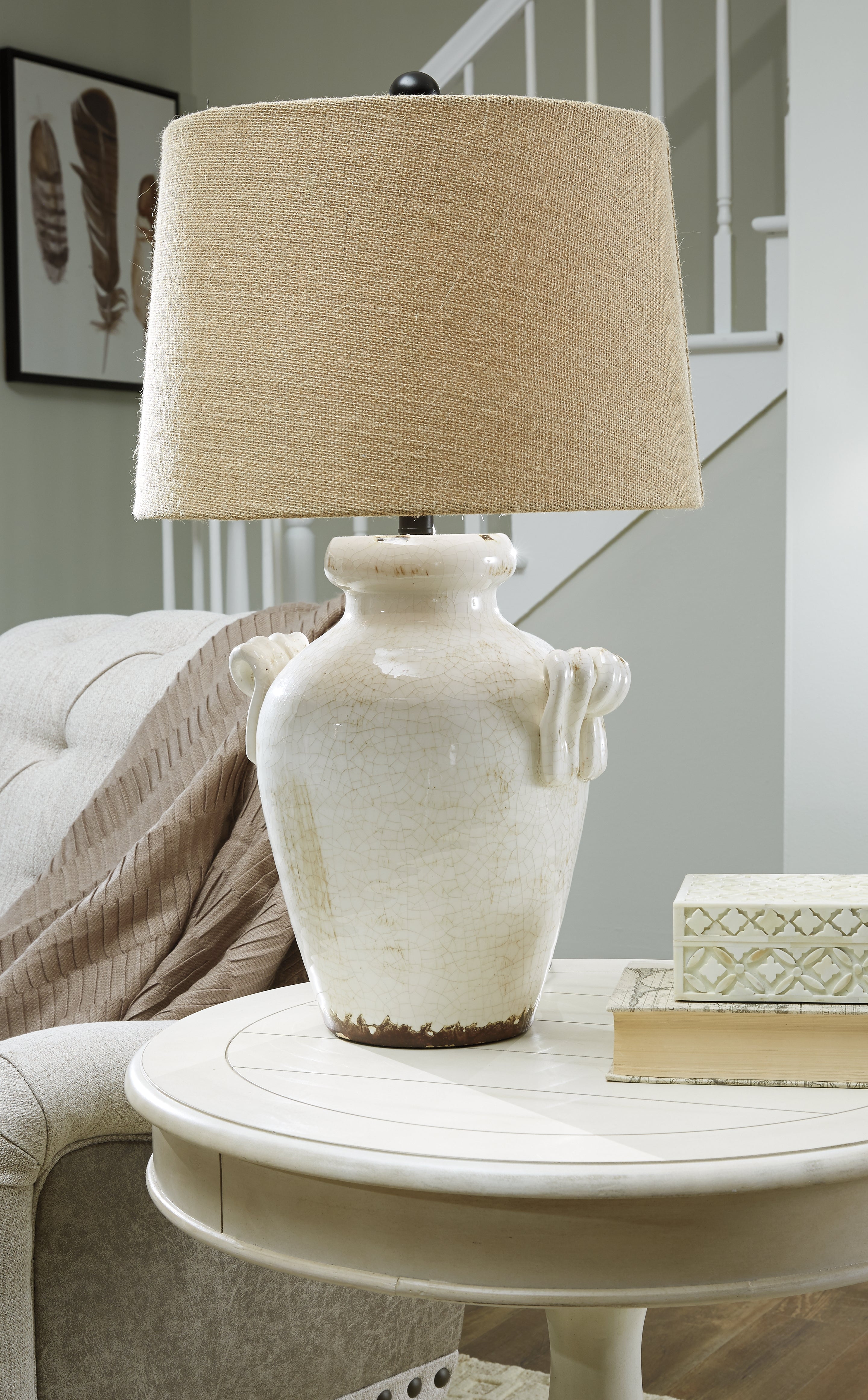 Hoover Furniture Outlet - Ashley Furniture - Emelda Table Lamp - Ceramic Table Lamp (1/CN) - L100664