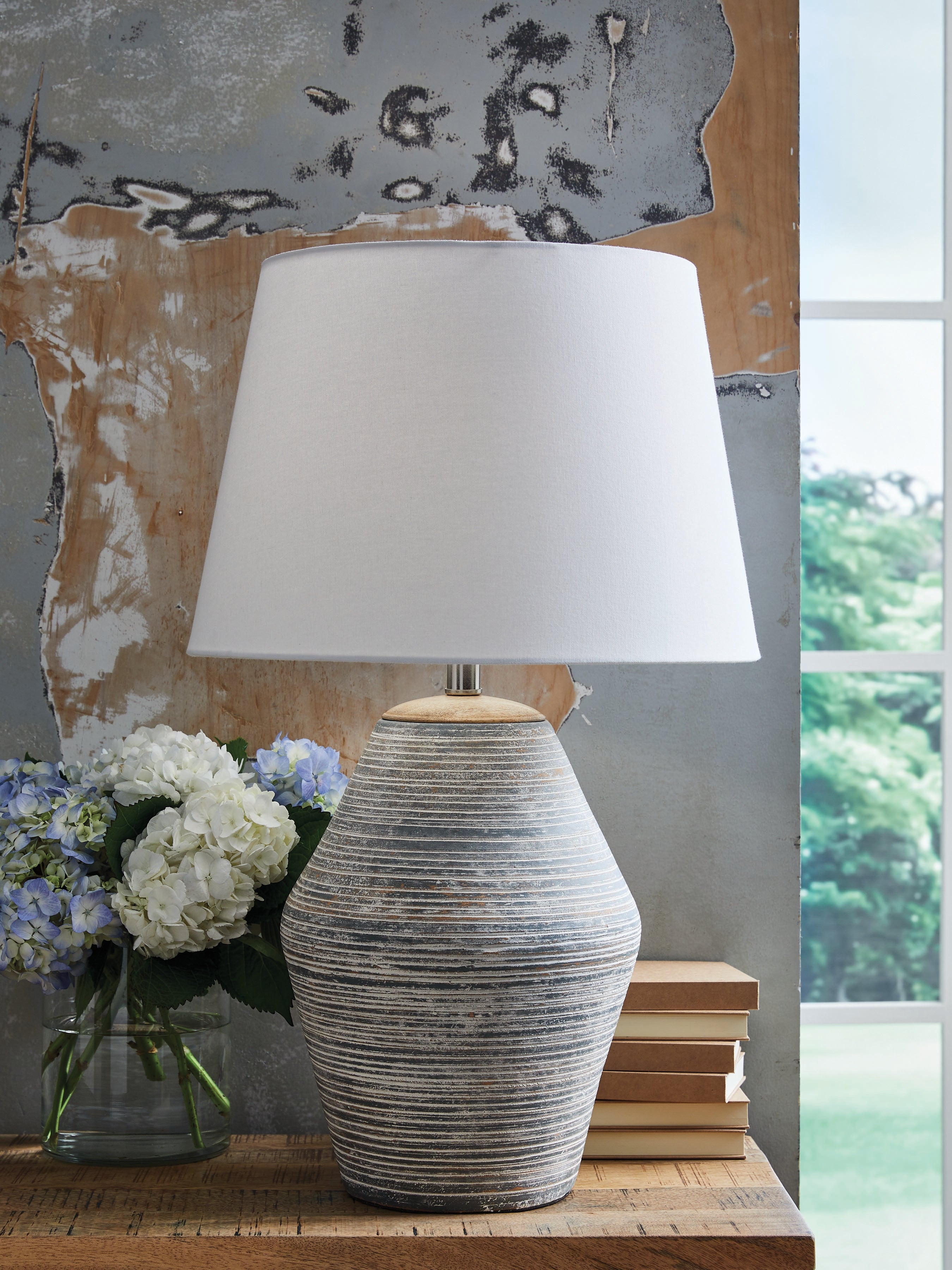 Hoover Furniture Outlet - Ashley Furniture - Lawrock Table Lamp - Terracotta Table Lamp (1/CN) - L100834