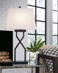 Hoover Furniture Outlet - Ashley Furniture - Brookthrone Table Lamp (Set of 2) - Metal Table Lamp (Set of 2) - L204514