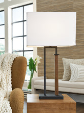 Hoover Furniture Outlet - Ashley Furniture - Voslen Table Lamp (Set of 2) - Metal Table Lamp (Set of 2) - L204554